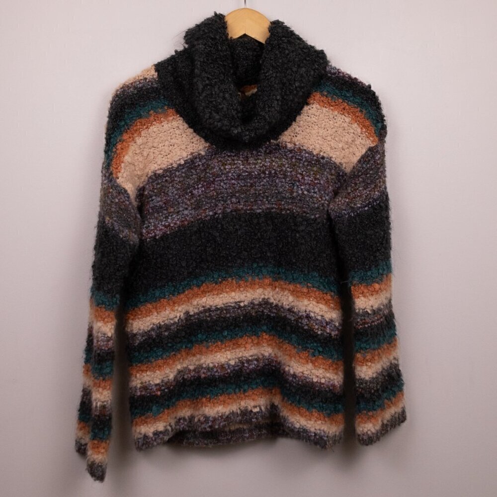 Anthropologie Moth Murray stripe cowl turtle neck sweater-XS